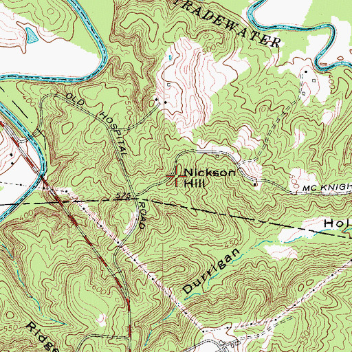 Topographic Map of Nickson Hill, KY
