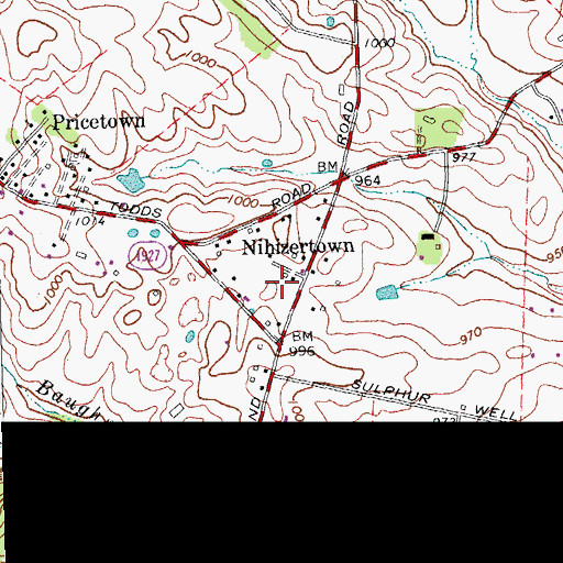 Topographic Map of Nihizertown, KY