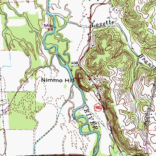 Topographic Map of Nimmo Hill, KY