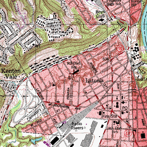Topographic Map of Ninth District Elementary School, KY
