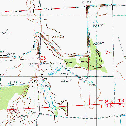 Topographic Map of Hawk Cemetery, AR