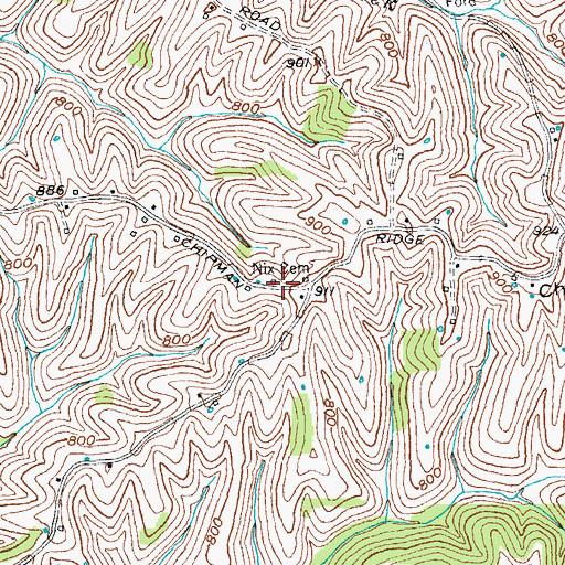 Topographic Map of Nix Cemetery, KY