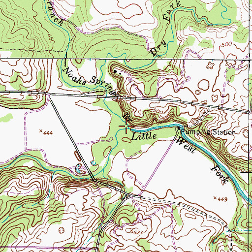 Topographic Map of Noahs Spring Branch, KY