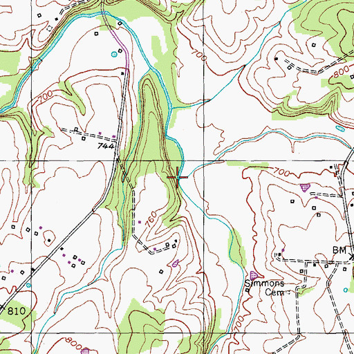 Topographic Map of Nobob Creek, KY