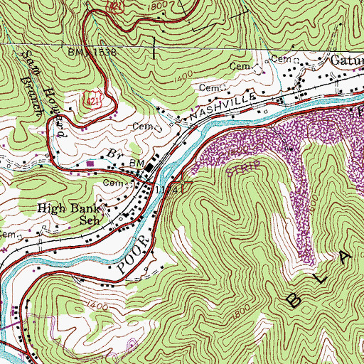 Topographic Map of Nolan Branch, KY