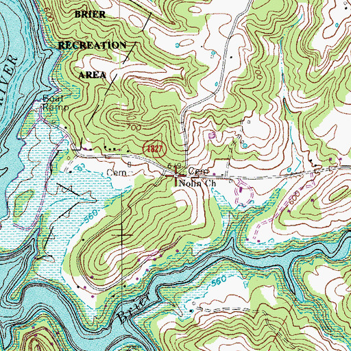 Topographic Map of Nolin Church, KY