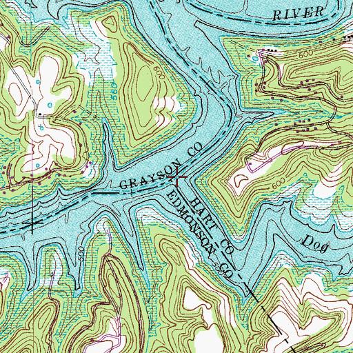 Topographic Map of Nolin Lake, KY