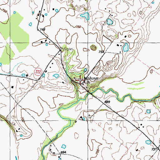 Topographic Map of Nolynn Baptist Church, KY