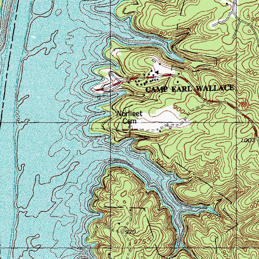 Topographic Map of Norfleet Cemetery, KY