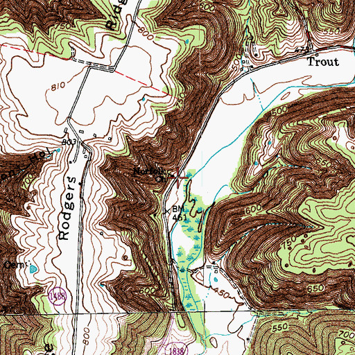 Topographic Map of Norfolk Church, KY