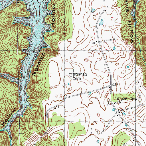 Topographic Map of Norman Cemetery, KY