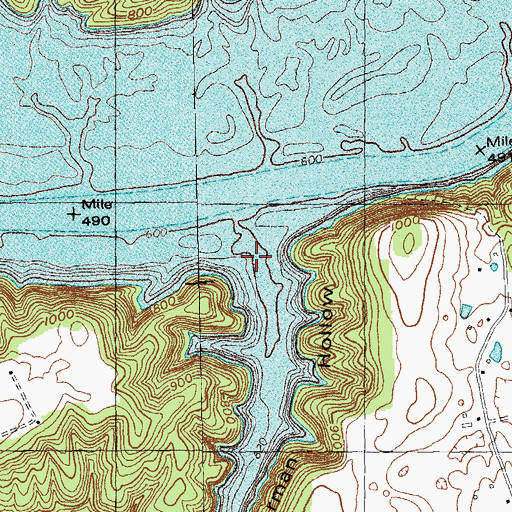 Topographic Map of Norman Hollow, KY