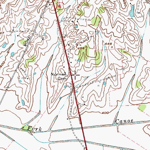 Topographic Map of Normen Cemetery, KY