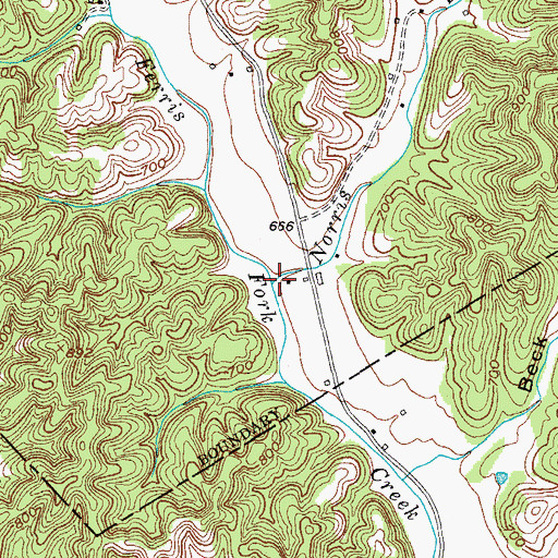 Topographic Map of Norris Branch, KY