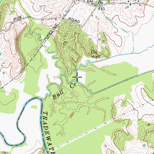 Topographic Map of North Fork Bull Creek, KY