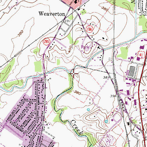 Topographic Map of North Fork Canoe Creek, KY