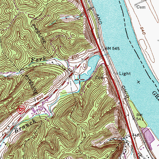 Topographic Map of North Fork Cole Branch, KY