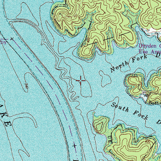 Topographic Map of North Fork Dryden Creek, KY