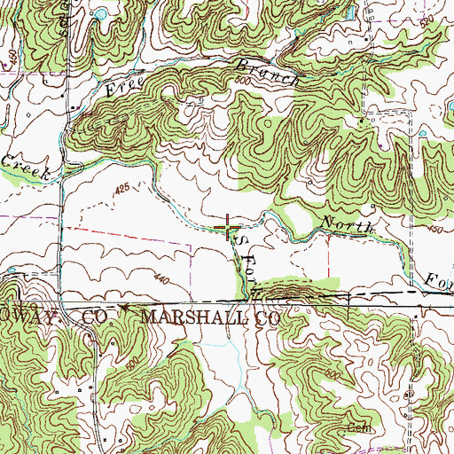 Topographic Map of North Fork Duncan Creek, KY