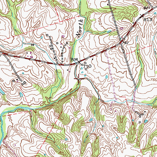 Topographic Map of North Fork Floyds Fork, KY