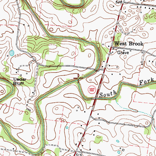 Topographic Map of North Fork Little River, KY