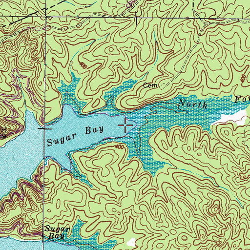 Topographic Map of North Fork Sugar Creek, KY