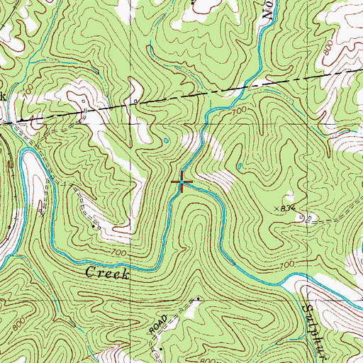 Topographic Map of North Fork Ten Mile Creek, KY