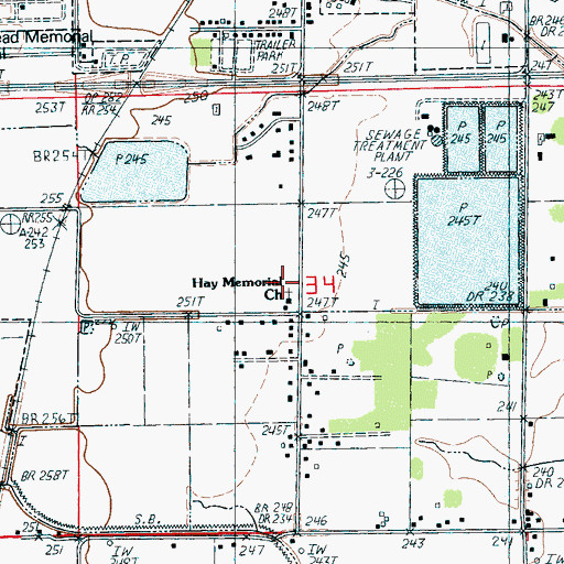 Topographic Map of Hay Memorial Church, AR