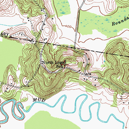 Topographic Map of North Logan School, KY