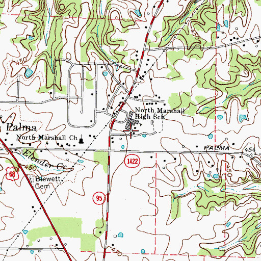 Topographic Map of North Marshall High School, KY