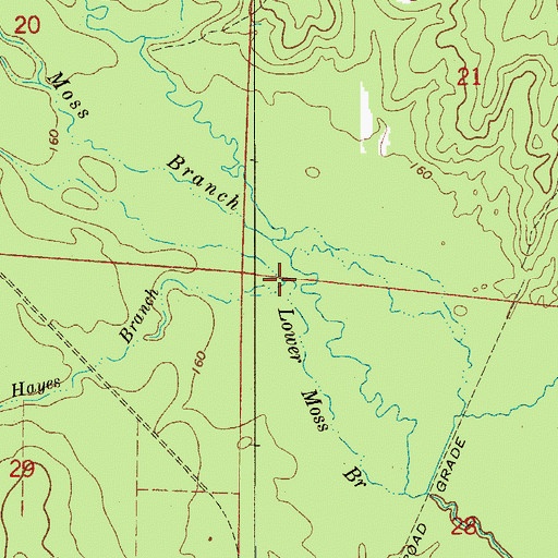 Topographic Map of Hayes Branch, AR