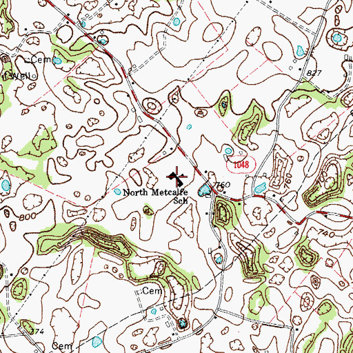 Topographic Map of North Metcalfe Elementary School, KY
