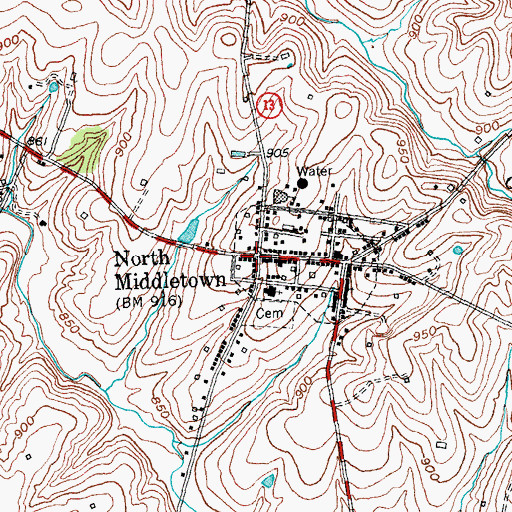 Topographic Map of North Middletown, KY