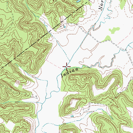 Topographic Map of North Prong Indian Camp Creek, KY