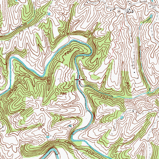 Topographic Map of North Prong Long Lick Creek, KY