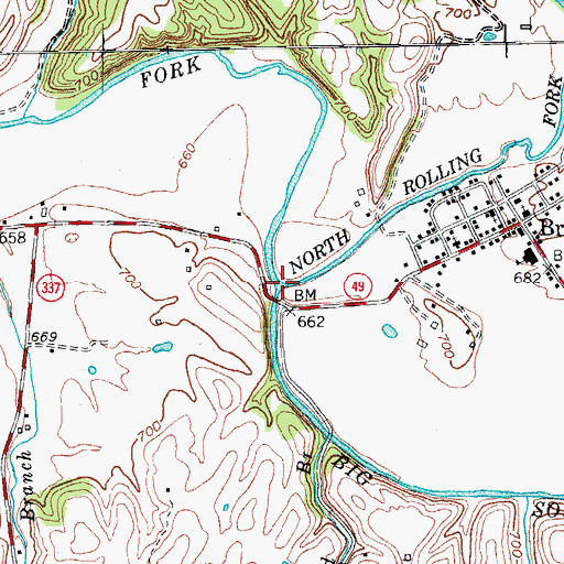 Topographic Map of North Rolling Fork, KY