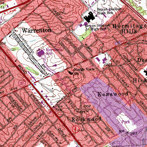 Topographic Map of North View Church, KY