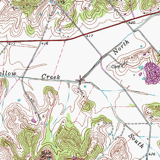 Topographic Map of North Yellow Creek Fork, KY