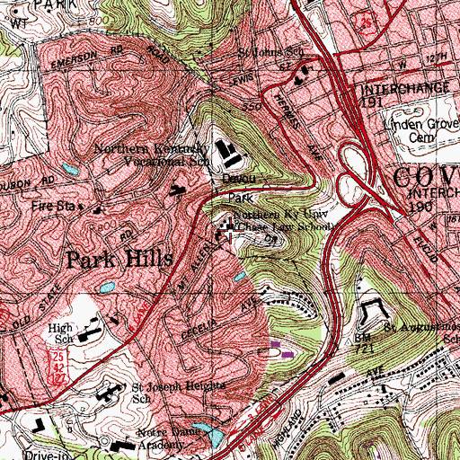 Topographic Map of Northern Center University of Kentucky, KY
