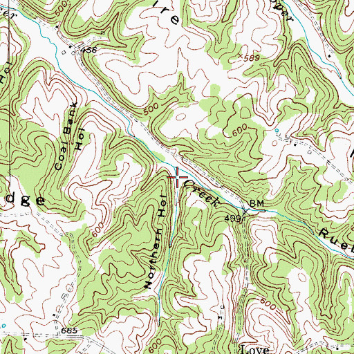 Topographic Map of Northern Hollow, KY