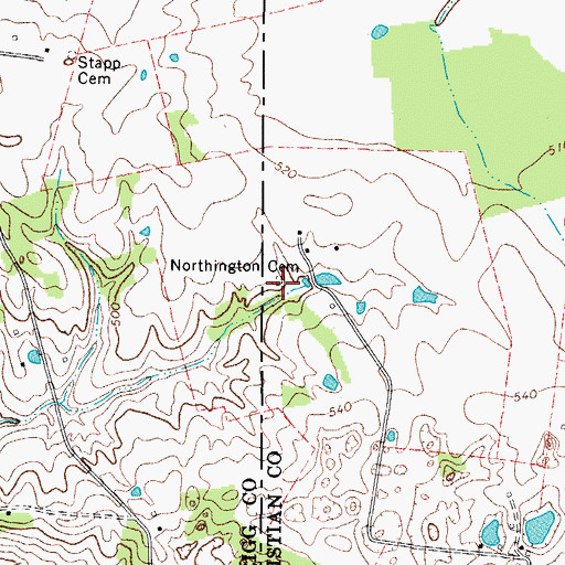 Topographic Map of Northington Cemetery, KY