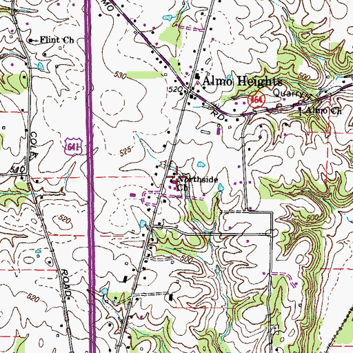 Topographic Map of Northside Church, KY