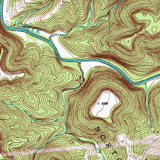 Topographic Map of Norton Valley, KY
