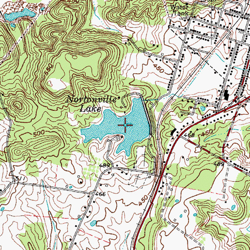 Topographic Map of Nortonville Lake, KY
