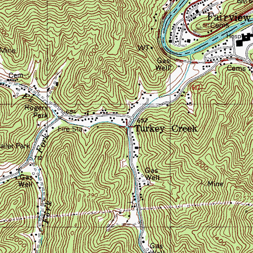 Topographic Map of Nosben Fork, KY