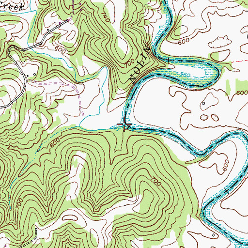 Topographic Map of Nosey Creek, KY