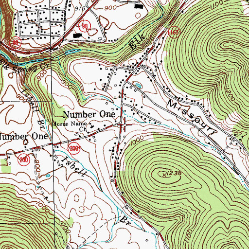 Topographic Map of Number One, KY