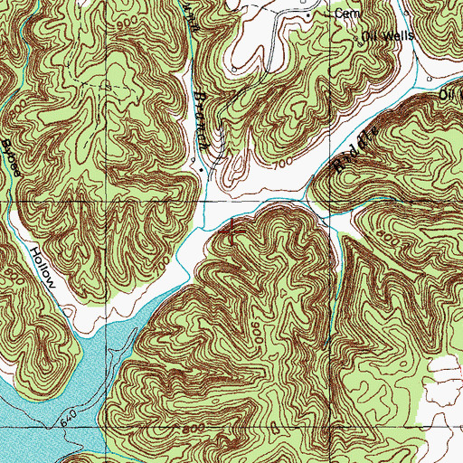 Topographic Map of Nunn Branch, KY