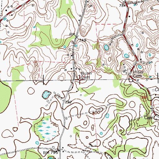 Topographic Map of Nunn Cemetery, KY