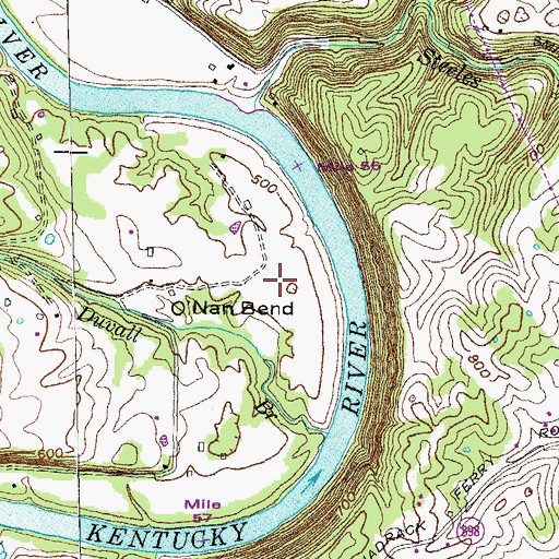 Topographic Map of O'Nan Bend, KY